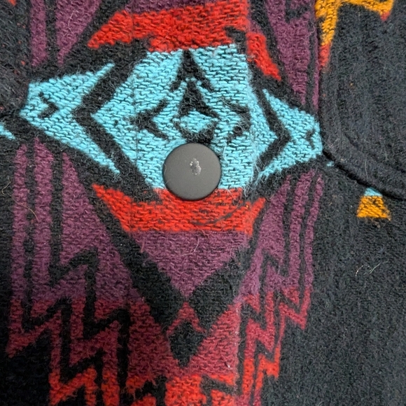 Rock and Roll Denim Medium Southwestern Print Shirt Jacket Western Snap Cowboy - Picture 9 of 12